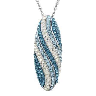 Aqua & Clear Crystal Swirl Pendant, Womens