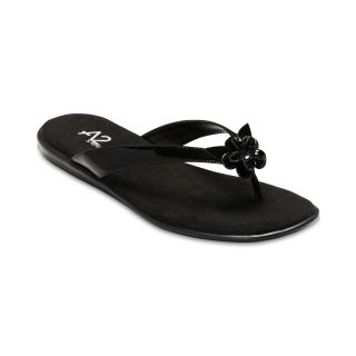 A2 BY AEROSOLES Torchlight Embellished Flip Flops, Black, Womens