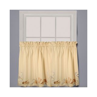 Seabreeze Rod Pocket Window Tiers, Sand