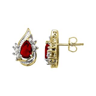 Lab Created Ruby & Sapphire Earrings, Yellow, Womens