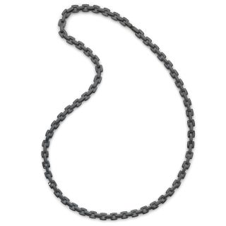 Mens 24 Chain Link Necklace Stainless Steel, Black