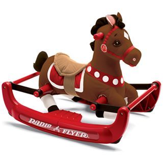 Radio Flyer Soft Rock & Bounce Rocking Horse, Red/Tan/Brown