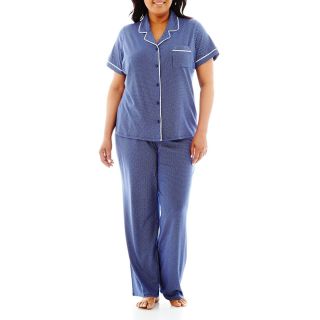LIZ CLAIBORNE Pajama Set   Plus, Blue, Womens