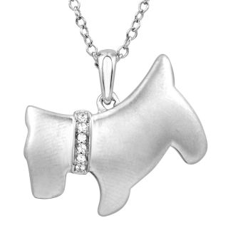 ASPCA Tender Voices Diamond Accent Scottie Dog Pendant, White, Womens