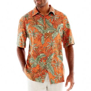 Island Shores Camp Shirt, Orange, Mens