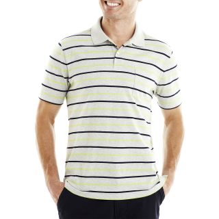 St. Johns Bay Bar Striped Polo Shirt, Grey, Mens