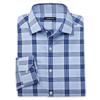 CLAIBORNE Dress Shirt, Blue, Mens