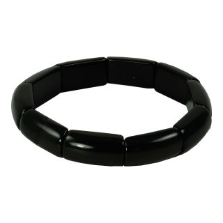 Black Onyx Bangle Bracelet, Womens