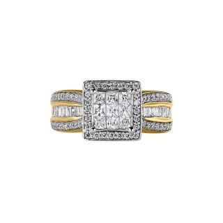 10K Yellow Gold 1 CT. T.W. Diamond Princess Style Engagement Ring, Yellow/Gold,