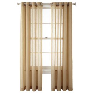 ROYAL VELVET Crushed Voile Grommet Top Curtain Panel, Fawn