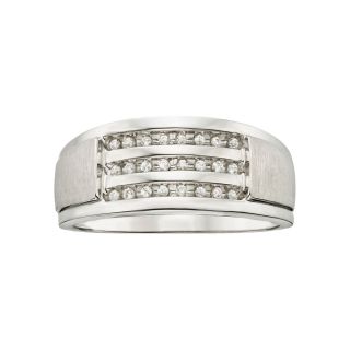 1/8 CT. T.W. Men s Diamond Wedding Band, White