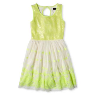 Disorderly Kids Neon Sequin Dress   Girls 6 16 and Plus, Nenylw/ivy, Girls