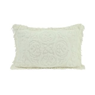Medallion Chenille Standard Pillow Sham, Ivory