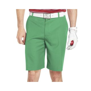 Izod Golf Flat Front Shorts, Green, Mens
