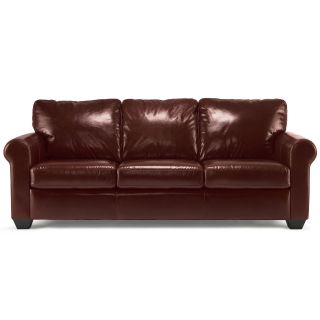 CLOSEOUT Possibilities Roll Arm Leather 82 Sofa, Brown