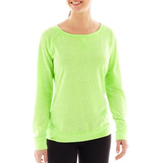 Xersion Long Sleeve Lightweight Sweatshirt, Neon Kiwi, Womens
