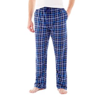 Stafford Knit Pajama Pants Big and Tall, Navy Plaid, Mens