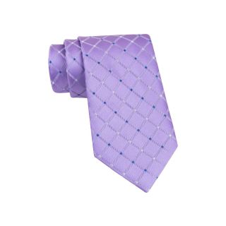 Stafford Starke Grid Silk Tie, Purple, Mens