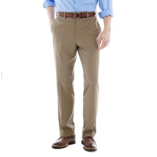 Stafford Year Round Flat Front Pants, Stone, Mens