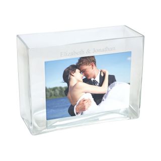 Personalized Glass Photo Vase, Clear