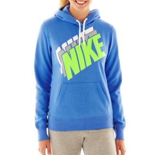 Nike Stacked Pullover Hoodie, Blue/Tan, Womens