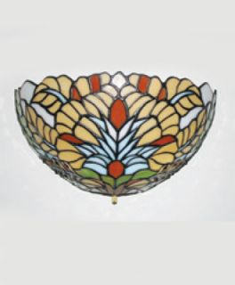 Stained Glass Appolonia Half Moon Battery Powered Sconce