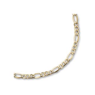 10K Gold 22 7.5mm Mens Figaro Chain Necklace