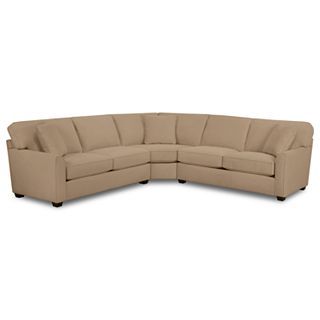 Possibilities Sharkfin Arm 3 pc. Right Arm Sofa Sectional with Sleeper, Latte