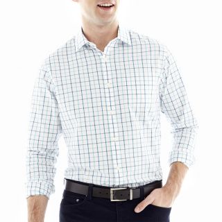 CLAIBORNE Button Front Shirt, White, Mens