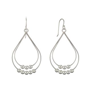 Double Pear Drop Earrings Sterling, Womens