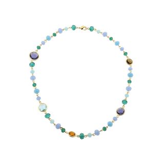ATHRA 14K Gold Plated Multicolor Resin Station & Bead Necklace, Womens