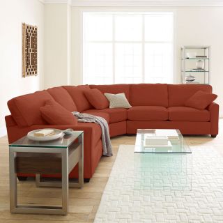 Possibilities Sharkfin Arm 3 pc. Loveseat Sectional, Rouge.