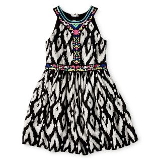 JOE FRESH Joe Fresh Tribal Print Dress   Girls 4 14, Black, Girls