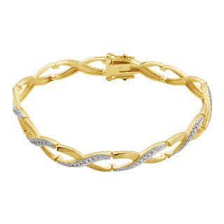 Bridge Jewelry Diamond Accent 18K Gold Plated X Bracelet