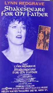 Shakespeare for My Father (Original Broadway Theatre Window Card)