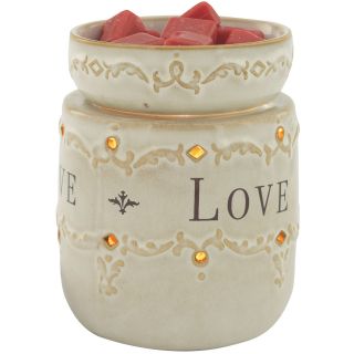 Candle Warmers Live, Laugh, Love Illumination Fragrance Warmer, Cream
