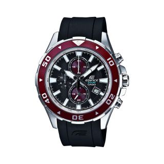 Casio Edifice Mens Dive Watch, Red/Black