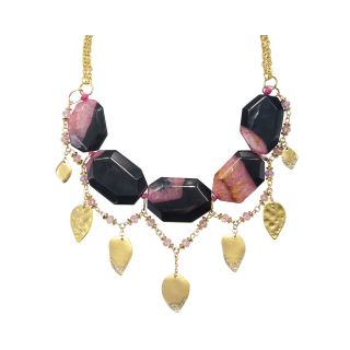 PALOMA & ELLIE Pink Agate Statement Necklace, Womens