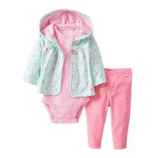 Carters Carter s 3 pc. Strawberry Hooded Jacket Set   Girls newborn 24m, Mint