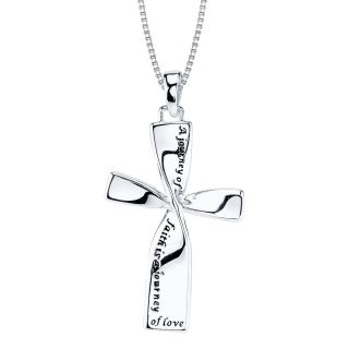 Sterling Silver Twist Cross Pendant, Womens