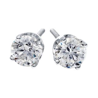 1 CT. T.W. Diamond Stud Earrings 14K White Gold, Wg (White Gold), Womens