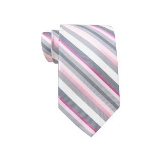 Stafford Lakeview Stripe Tie, Silver, Mens