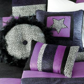 Seventeen Leopard Love Accent Pillows, Purple, Girls