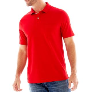 St. Johns Bay Solid Jersey Polo Shirt, Red, Mens
