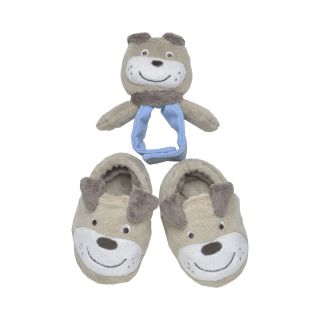 Carters Puppy Rattle and Booties Set, Brown, Brown, Boys