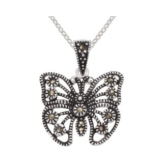 Bridge Jewelry Marcasite Butterfly Pendant