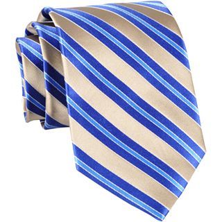 Stafford Bliss Striped Silk Tie, Taupe, Mens
