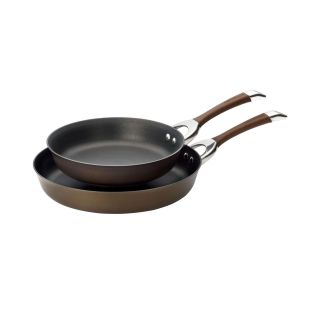 Circulon Symmetry 10 & 12 Hard Anodized French Skillet Set, Chocolate (Brown)