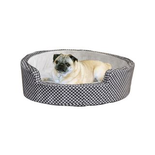 Round Comfy Sleeper Pet Bed, Black/Gray