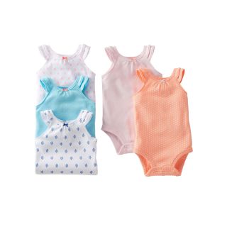 Carters Carter s 5 pk. Ruffled Shoulder Bodysuits   Girls newborn 24m,